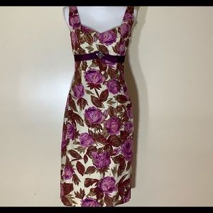 Yoana Baraschi Cabbage Rose Vintage Cocktail Dress